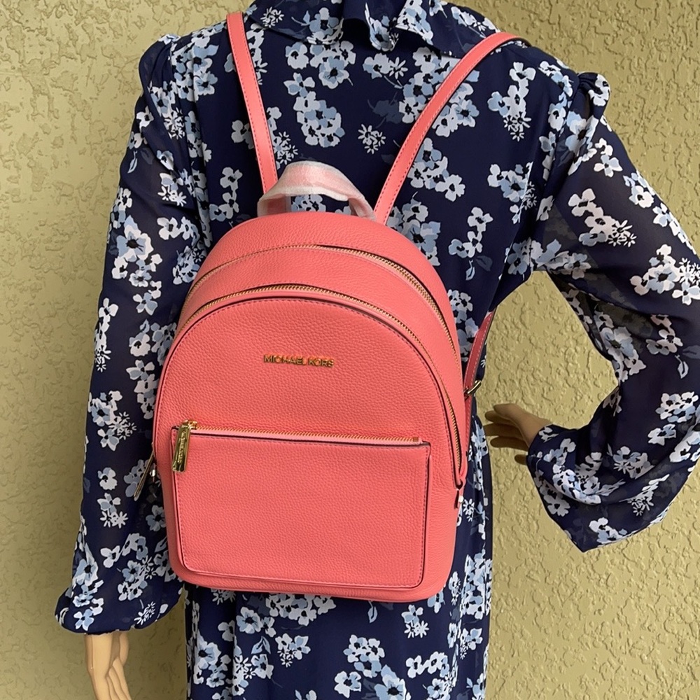 Michael Kors Adina MD Backpack Leather Grapefruit - Picture 3 of 16